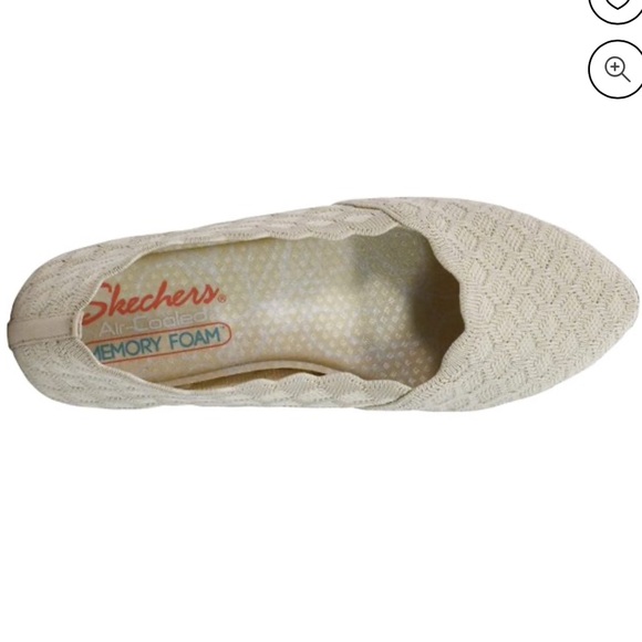 Skechers Women's Cleo-Honeycomb Ballet Flat, Natural - Picture 3 of 9